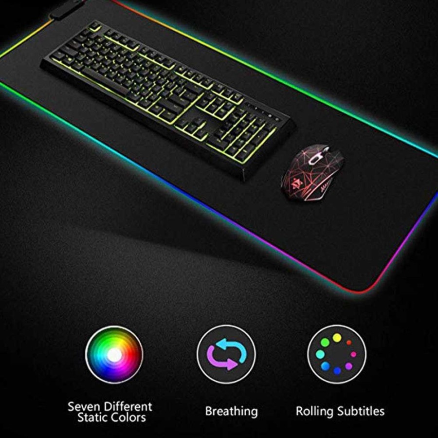 LED RGB Gaming Mouse Pad dengan 300x800x4mm