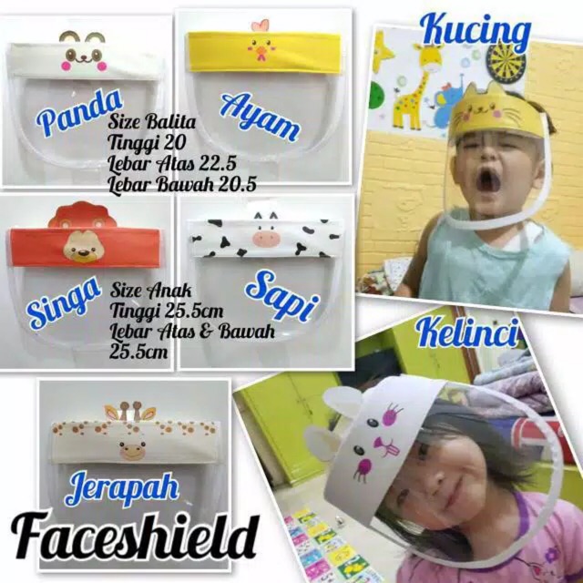 FACESHIELD BABY Face shield Baby bayi New Born Balita Batita Anak Ada Bantalan TK playgroup