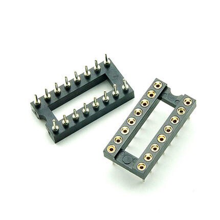 10pcs/lot DIP-16 Round Hole 16 Pins 2.54MM DIP 2.54 DIP16 Sockets Adaptor Solder  16 PIN Connector In Stock