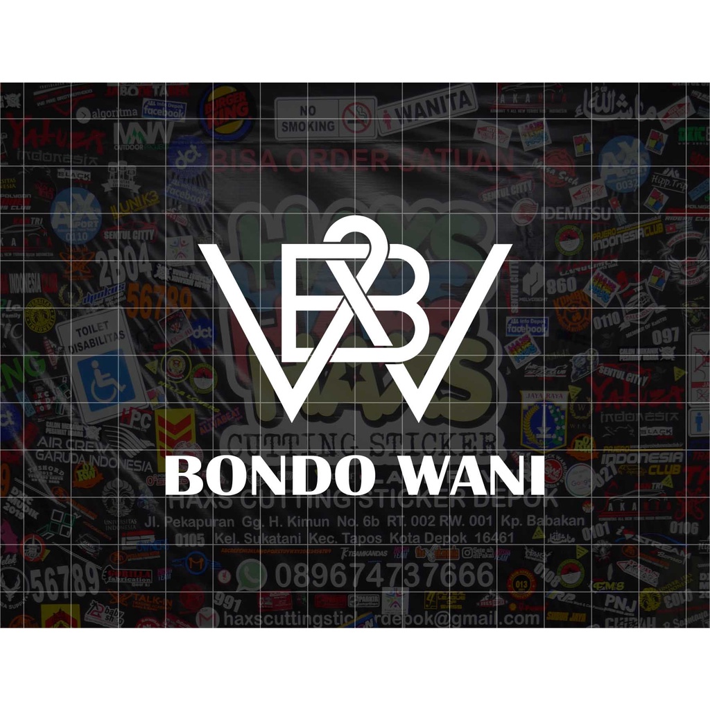 Cutting Sticker Bondo Wani Ukuran Panjang 8 Cm Untuk Motor &amp; Mobil