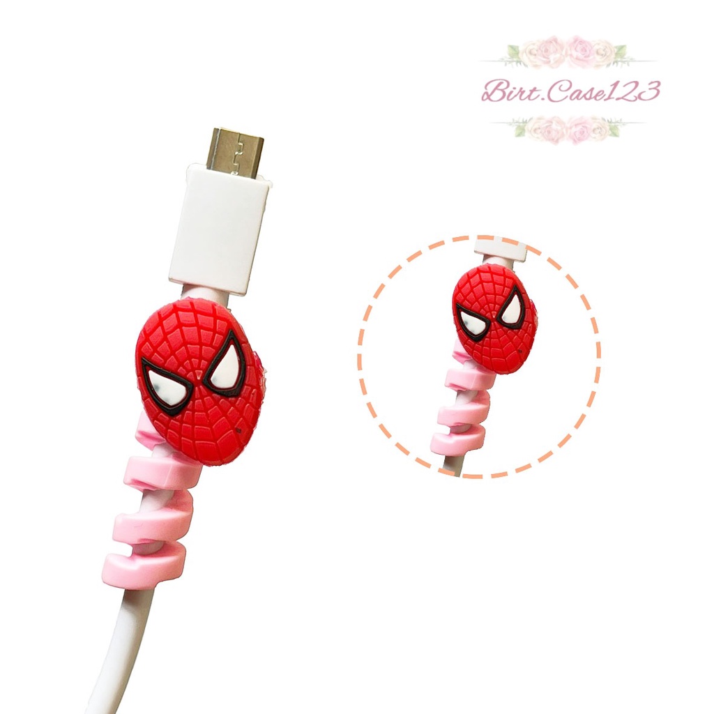 CABLE SAVER TWIST CABLE PROTECTOR SPIRAL PELINDUNG UJUNG KABEL KARAKTER ANDROID IPHONE BC6323