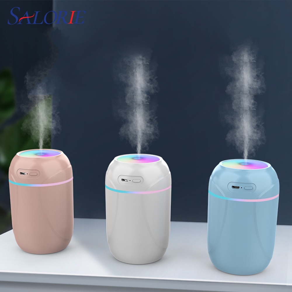 SaLorie 260ml Air Humidifier Simple Ultrasonic Cool Mist Aroma Air Oil Diffuser Romantic Color LED Lamp USB Humidificador P00176