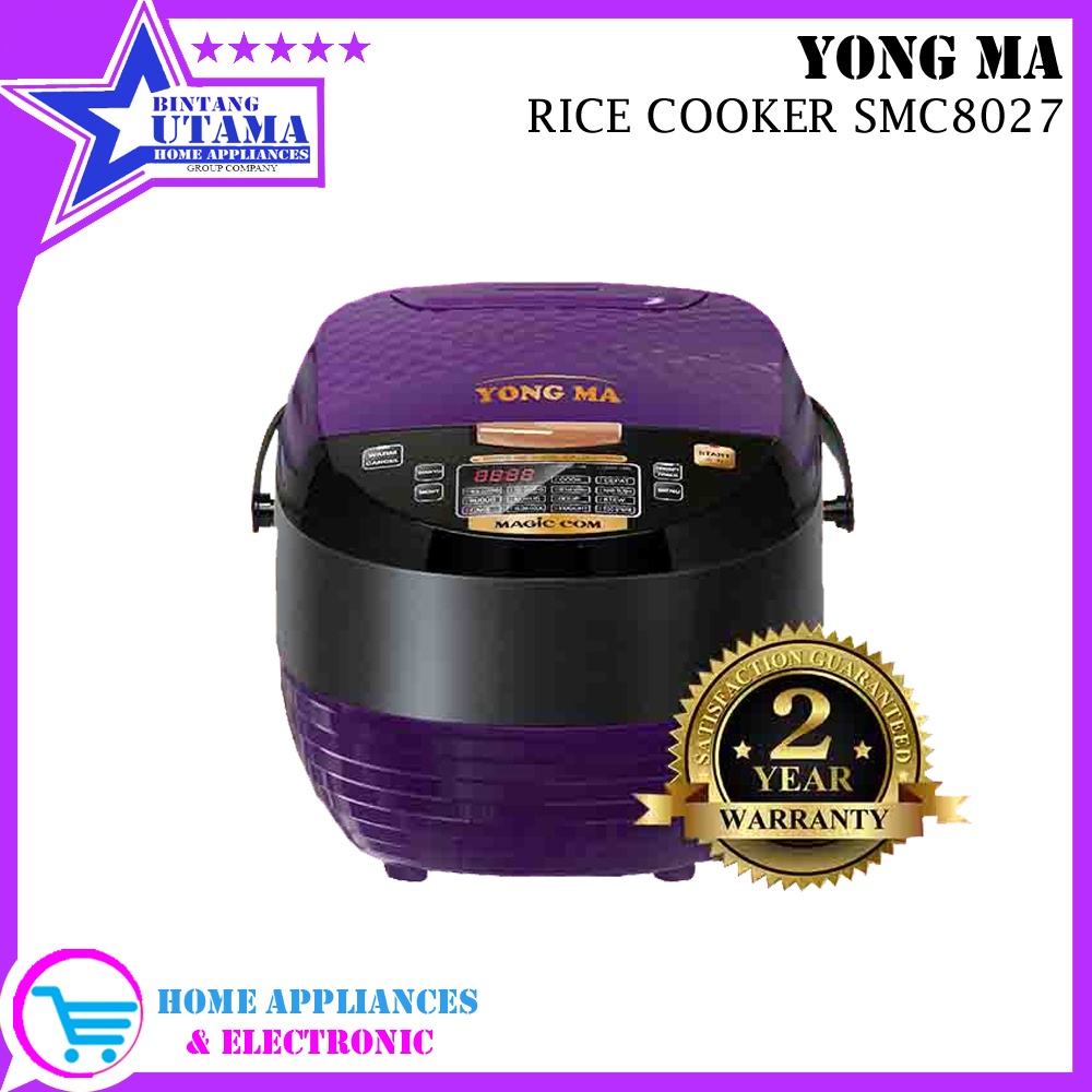 (COD) YONG MA MAGIC COM 2L SMC 8027 / RICE COOKER YONG MA SMC8027 / SMC 8027 / SMC-8027 [ UNGU ]