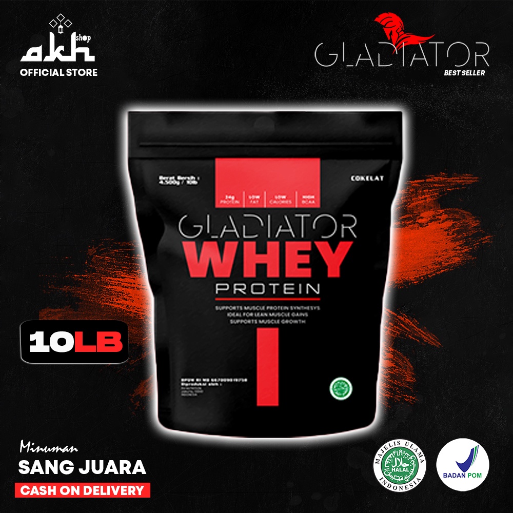 

Promo Susu Gladiator Whey Protein Cokelat 10LB / 4.500gram / 120 Serving + Bonus - Suplemen fitness - Pembentuk Otot - Defisit kalori - Susu Protein - Suplemen Fitness - Minuman Protein - Suplemen Workout