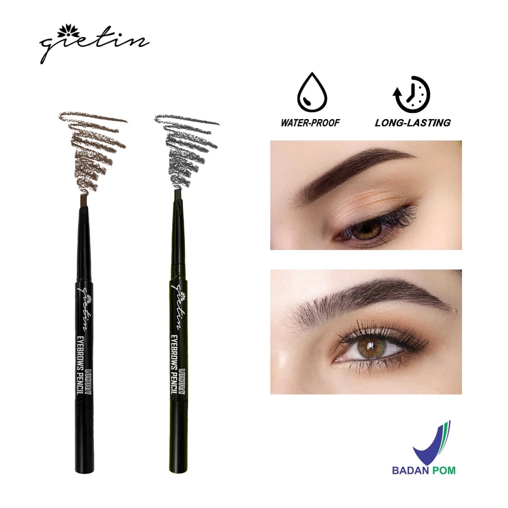 ASK Gietin LUXURY Eyebrow Pencil Pensil Alis Anti Air Dengan 2 Pilihan Warna pensil alis gietin BPOM GT04