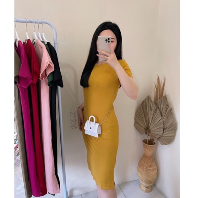 Dress Slim Polos Korean / dress bodycon import