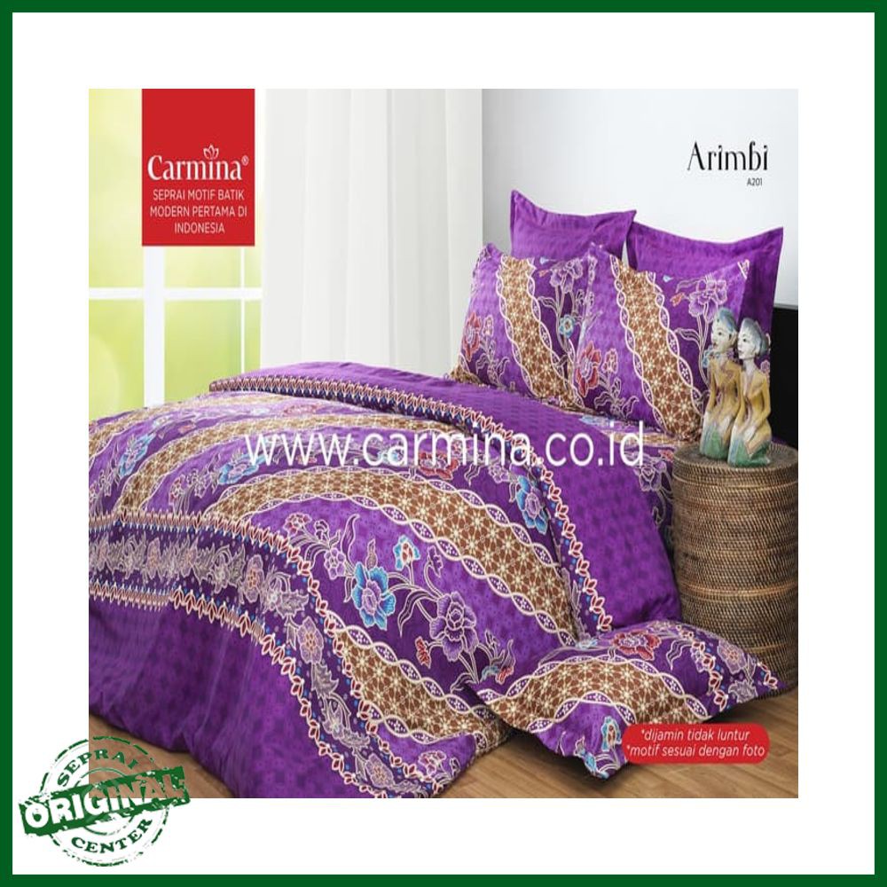 SEPRAI CARMINA / SPREI CARMINA ARIMBI SINGLE 120 No.3 SEPRAI UNGU KAWUNG KEMBANG BUNGA