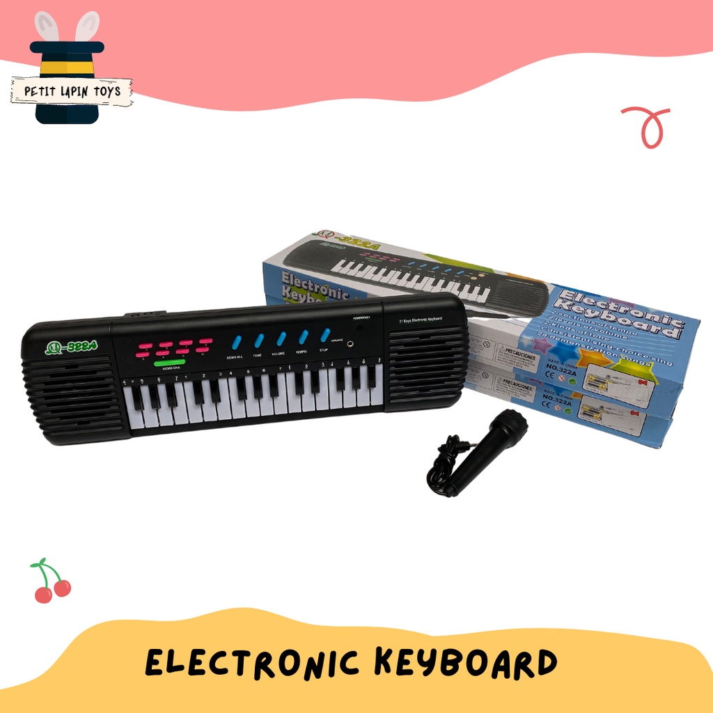 Mainan Musik Anak Keyboard Electric Piano Mainan Piano Anak + Mic Karaoke