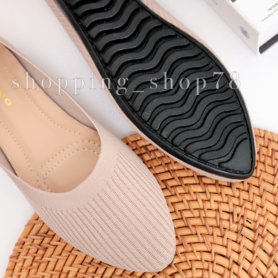 Sepatu Wanita Flat Shoes Rajut Lancip Gratica AM 72