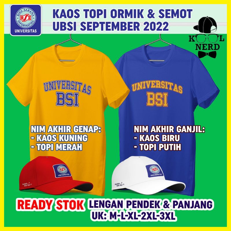 KAOS + TOPI ORMIK & SEMOT UBSI SEPTEMBER 2022 KEREN ~ READY LENGAN PENDEK DAN PANJANG