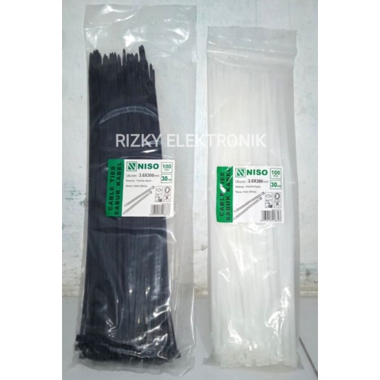 Kabel Ties Cable Tie 3.6x300mm 30cm NISO 100pcs Kualitas Bagus