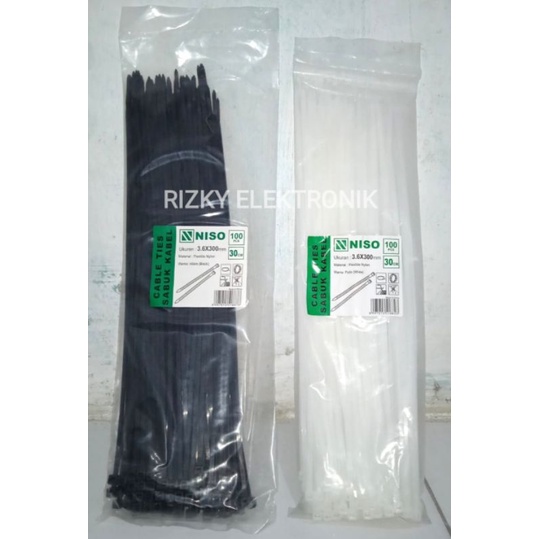 Kabel Ties Cable Tie 3.6x300mm 30cm NISO 100pcs Kualitas Bagus