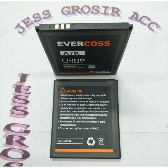 Baterai Battery Evercross Evercoss Cross A7K Double Power 5000Mah - Hitam