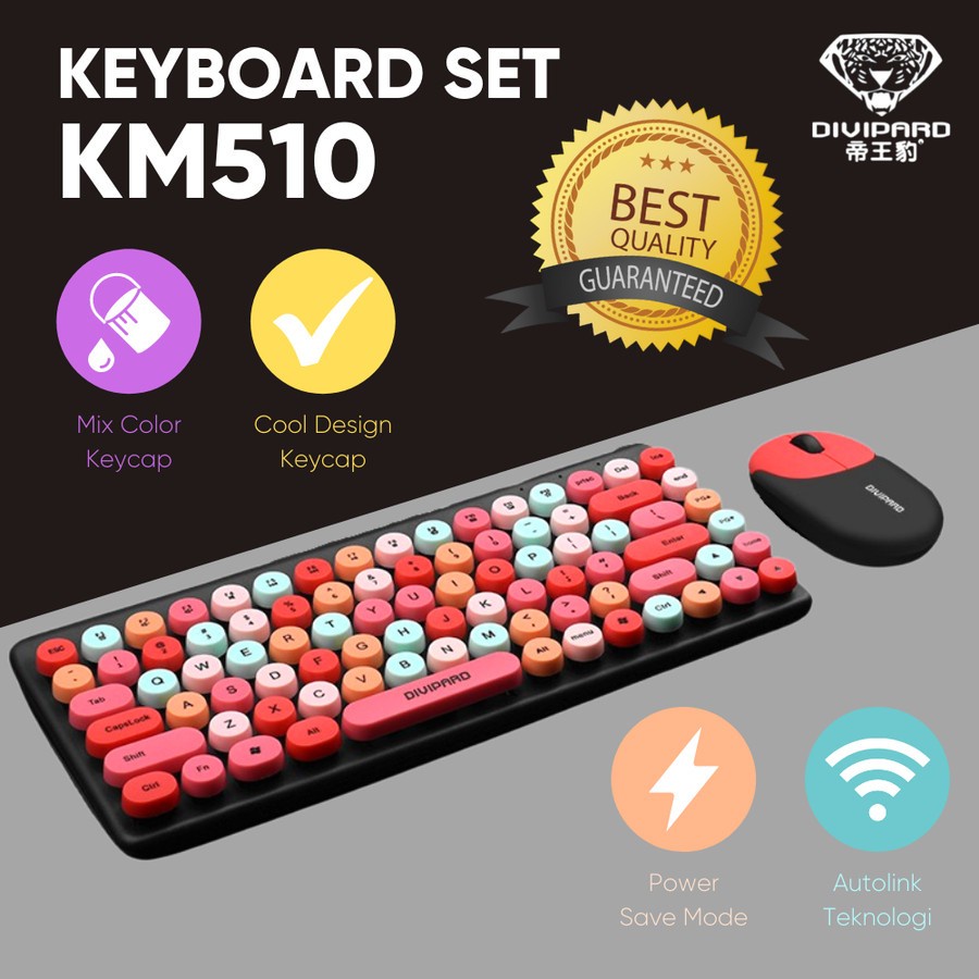 Divipard Keyboard Plus Mouse Wireless Combo KM510 Full Colour