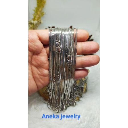 Kalung Cassandra, Panjang 45cm, Perak 925, Sepuh Emas Putih