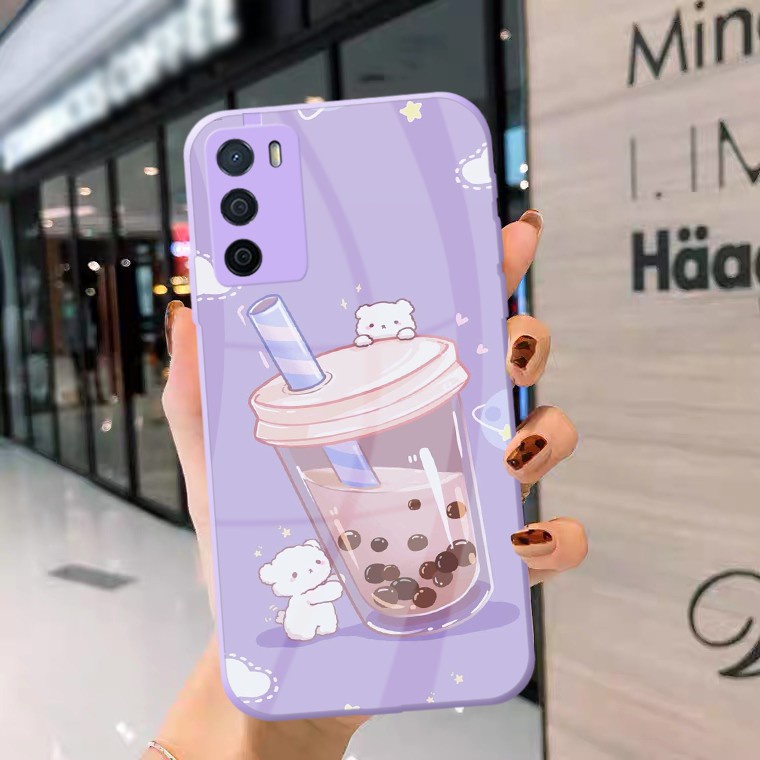 [U20] Softcase Kaca Bezel Lilac Oppo A16 - Softcase Mirror Oppo A16 - Case Kaca Oppo A16 -  Softcase