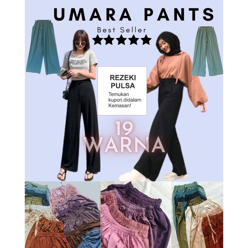 Umara Pants series 2 | Pastel Series | Cullote Rayon | 19 Warna