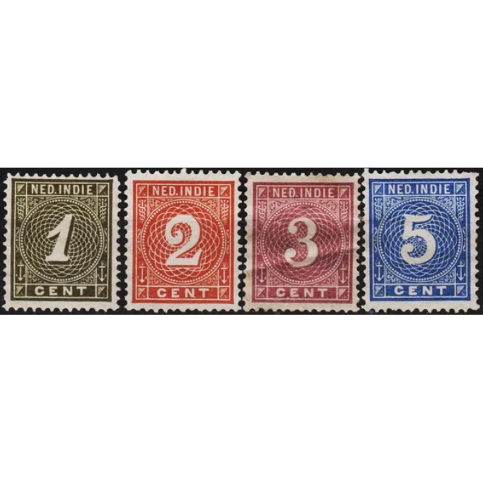 

Perangko Filateli A5-52 Netherlands Indies Mint 4v 1883-1890 Numeral