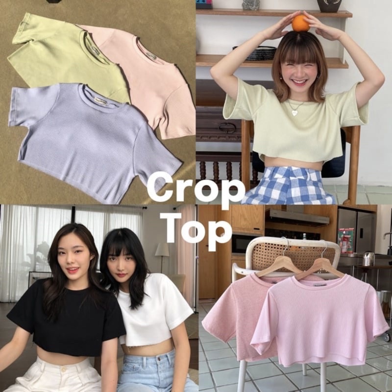 MakeGrosir - OVERSIZE POLOS CROP TOP WANITA