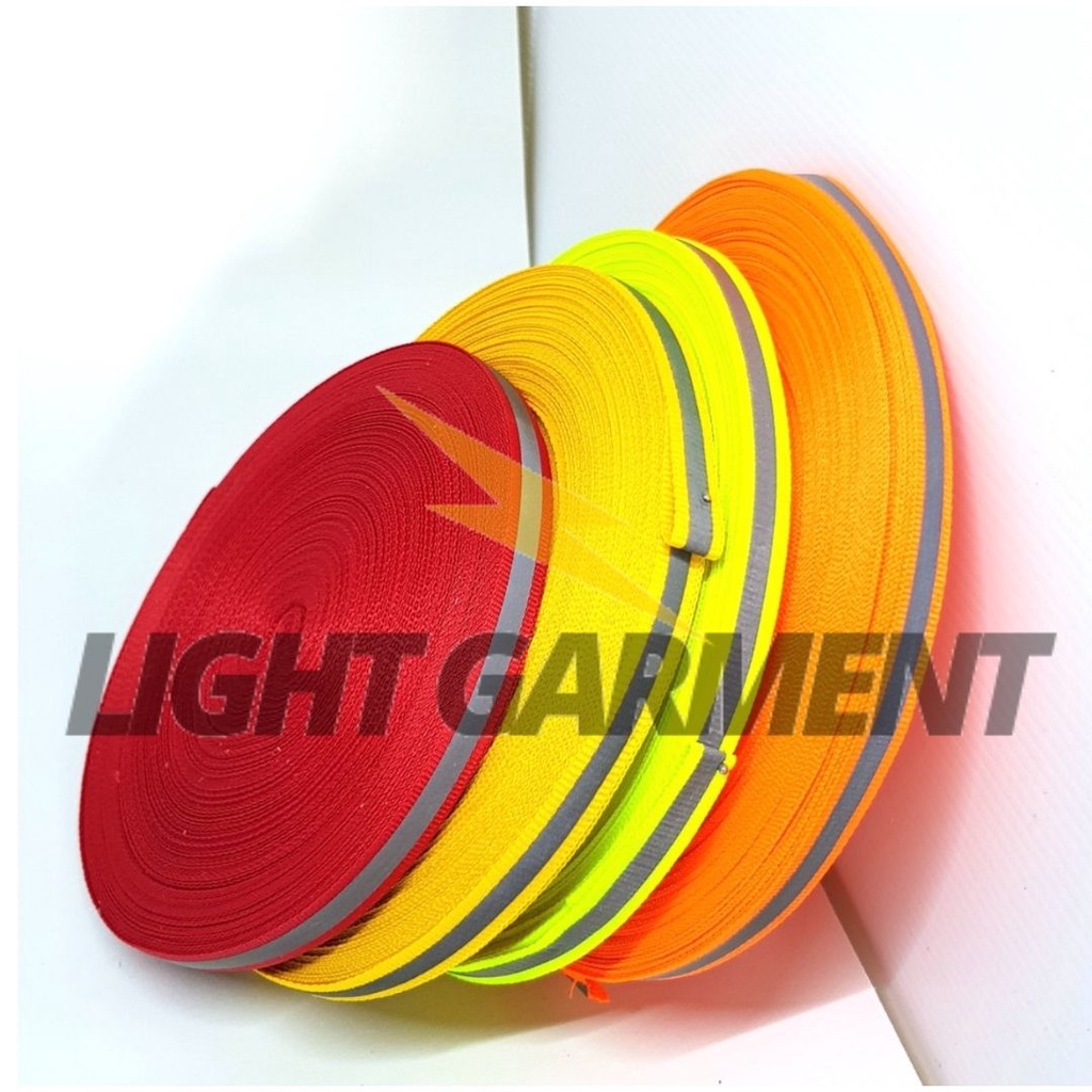 Pita Scotchlite GRADE A Skotlet Scotlight Reflektor 1 cm isi 50 meter / Reflektif Kombinasi Mix Warna Baju Safety