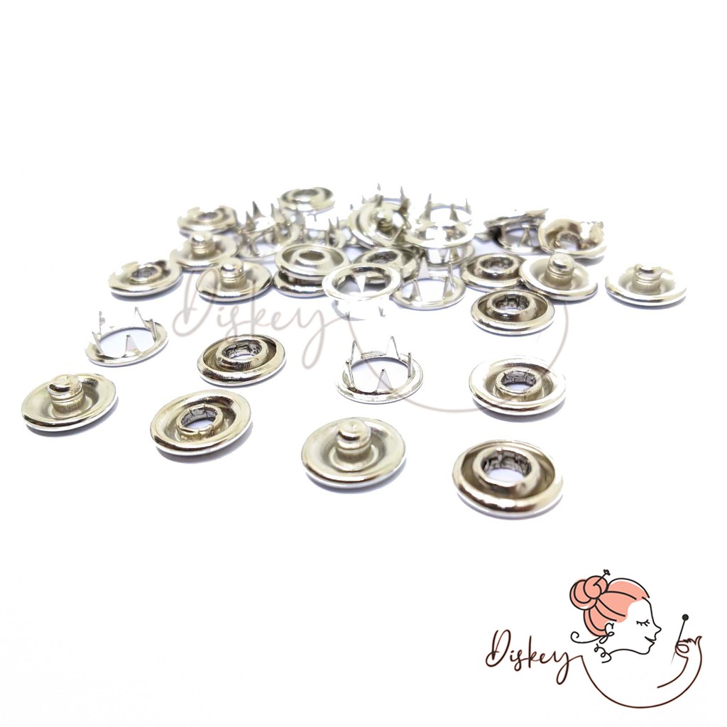 144 SET KANCING CUCUK BESI / KANCING CUCUK BAJU BAYI / BABY SNAP RING STDR 9,5 MM MURAH