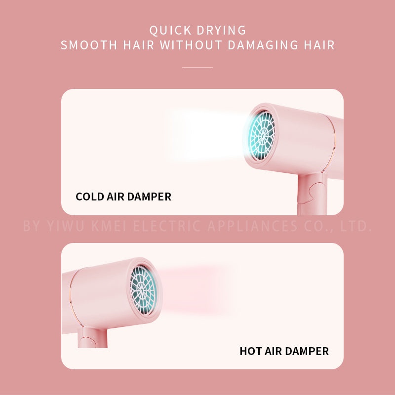 KEMEI pengering rambut listrik hair dryer KM-8223 pengering rambut pegangan lipat udara dingin udara panas Perawatan rambut ion negatif
