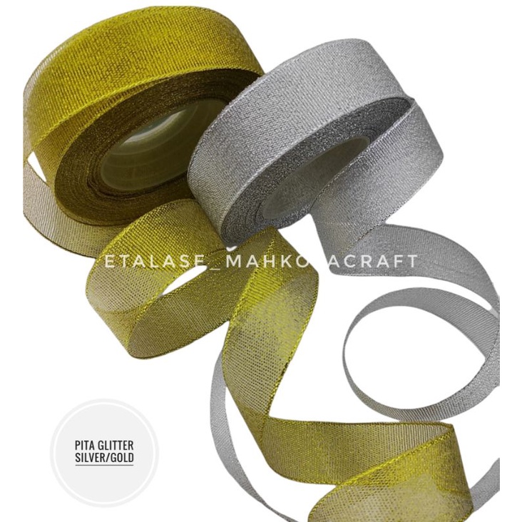 

1 meter Pita glitter silver pita gold 2.5cm