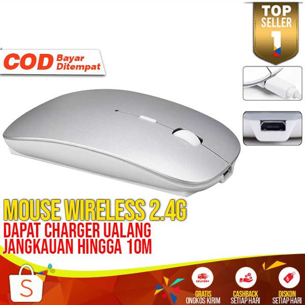 Mouse Wireless 2.4G Rechargeable GM 06 Mos Elegan Mose Laptop Mini Mous Leptop Murah