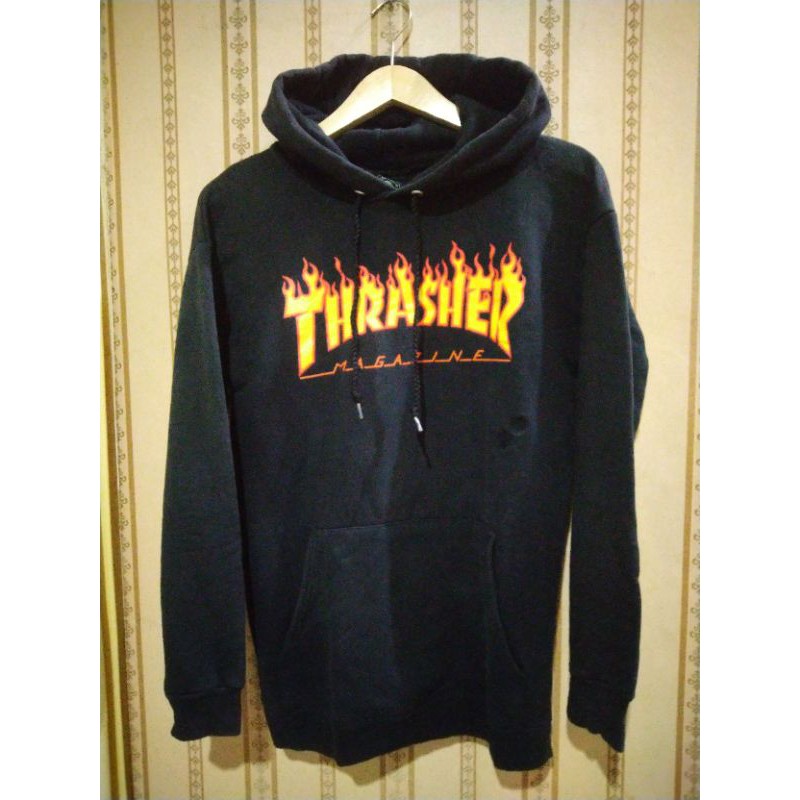 Hoddie Thrasher Flame Black Original