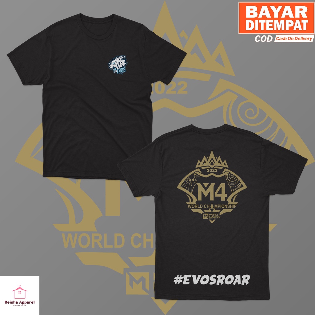 KAOS BAJU MOBILE LEGENDS WORLD CHAMPIONSHIP M4 EVOS KAOS RRQ PRIA WANITA