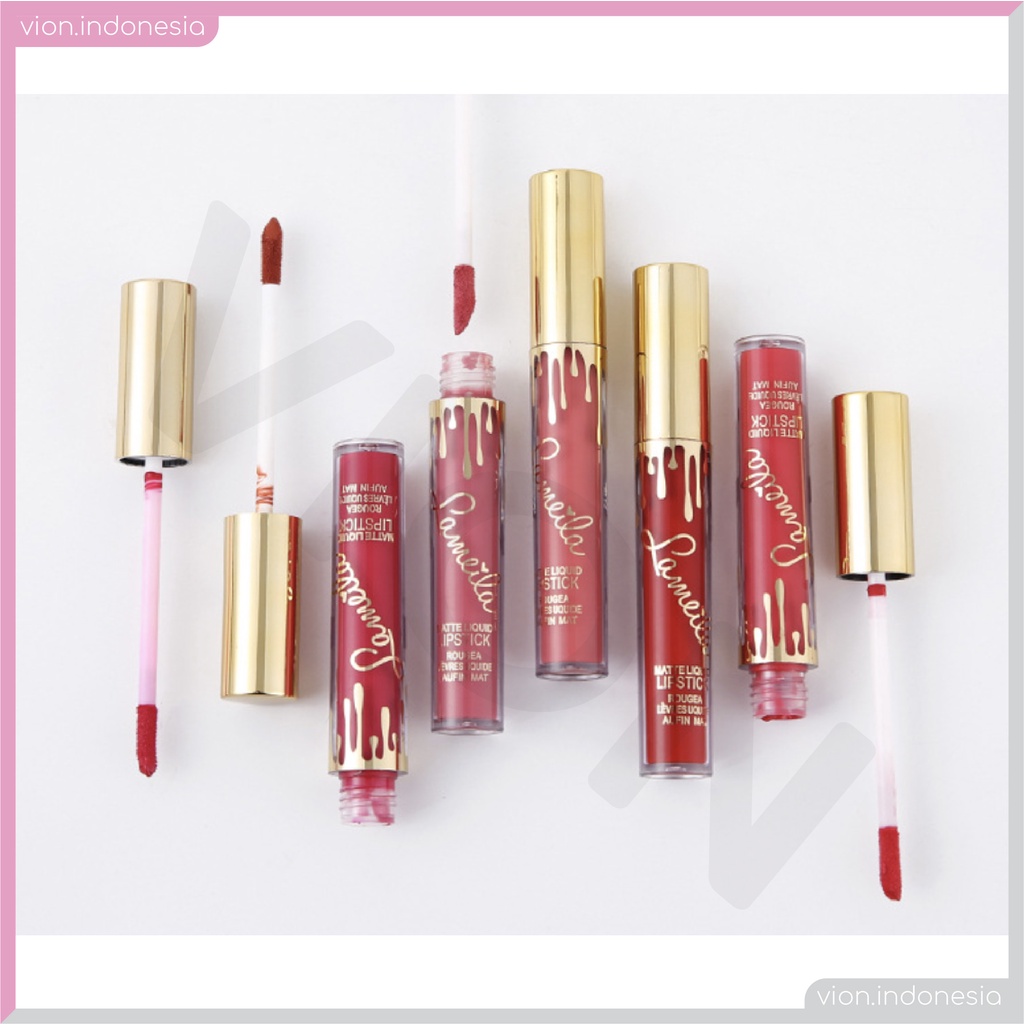 LAMEILA Matte Liquid Lipstick Cair 6 Warna Matte Tahan Lama Lip Gloss Original LA010