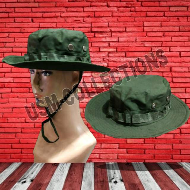 Topi rimba HIJAU ARMY/Topi army tactical outdoor lapangan/Topi mancing/Topi Hiking