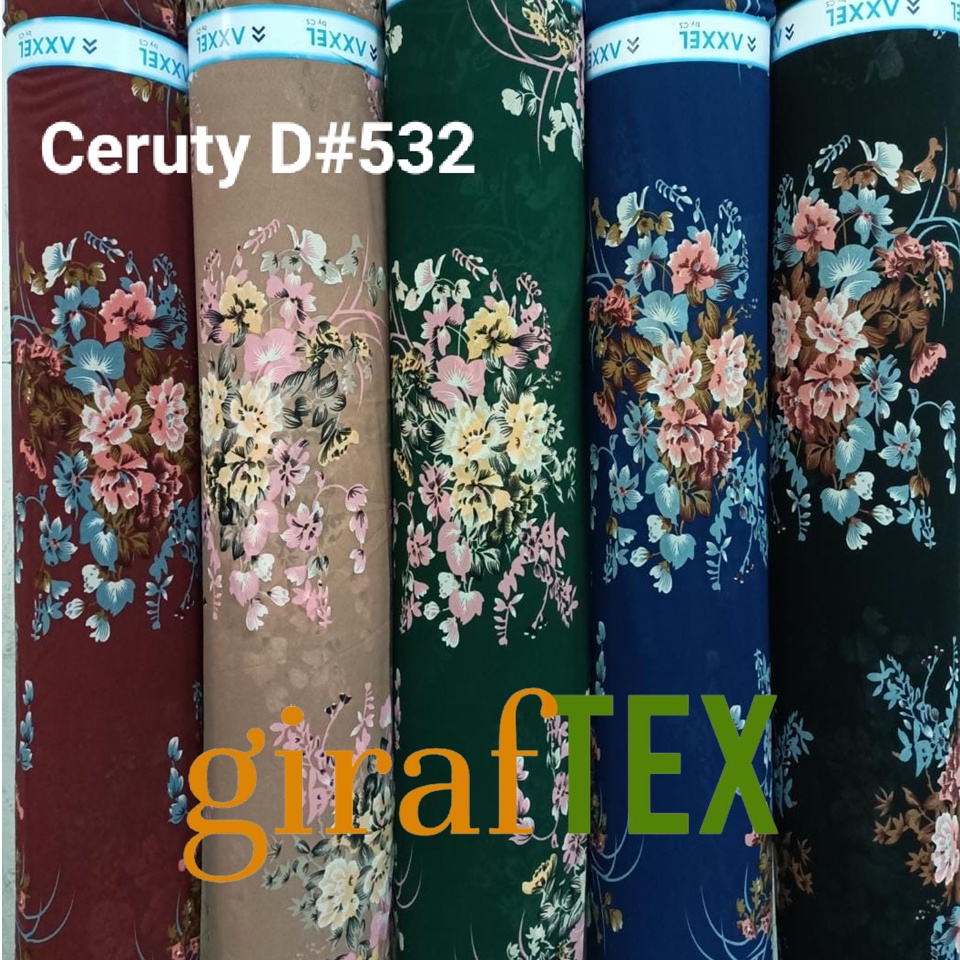 Cerutti Motif - Kain Cerruty Ceruti Cerruti Bunga Bangkok Besar 2.5m