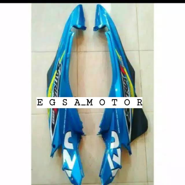 Cover Body Belakang Satria Fu Facelift,Warna biru Plus Striping/List