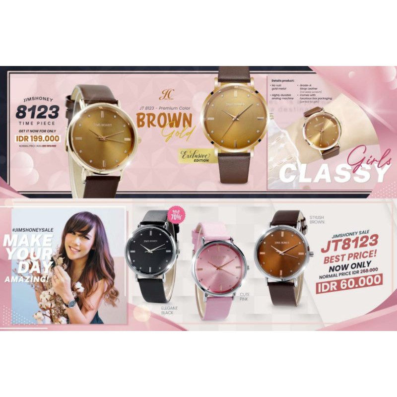 JT 8123 JAM TANGAN WANITA BEST SELLER JIMS HONEY