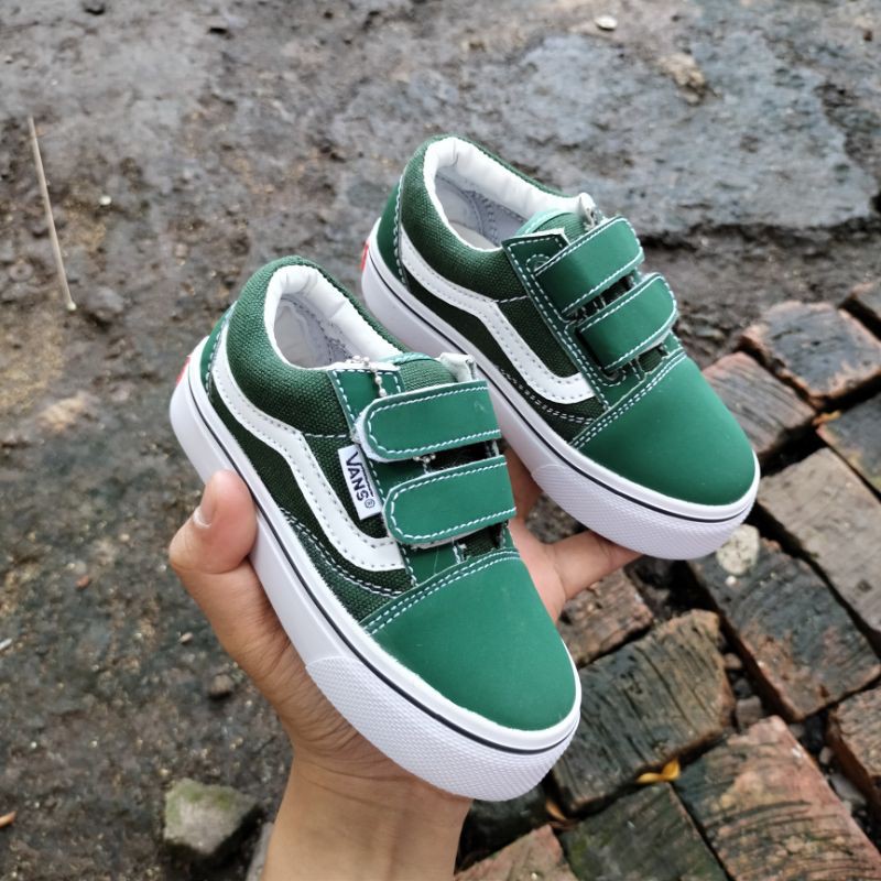 SEPATU ANAK VANS OLDSKOOL GREEN PREMIUM HIGH QUALITY SNEAKERS ANAK LAKI LAKI VANS ANAK GREEN