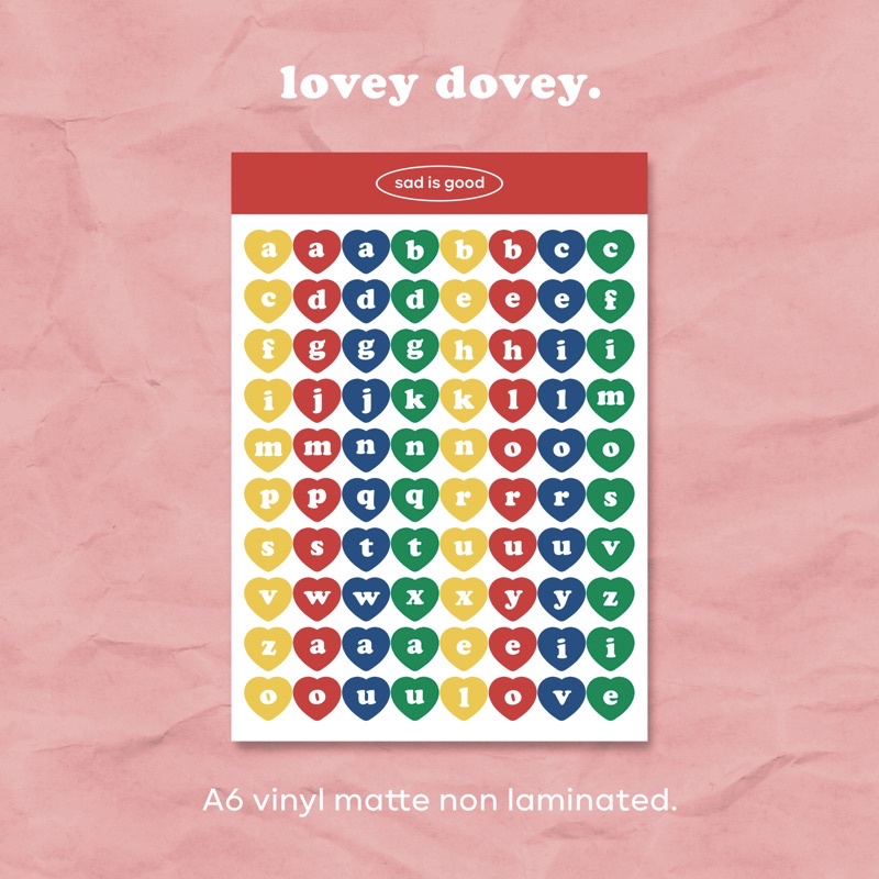 

lovey dovey alphabet sticker