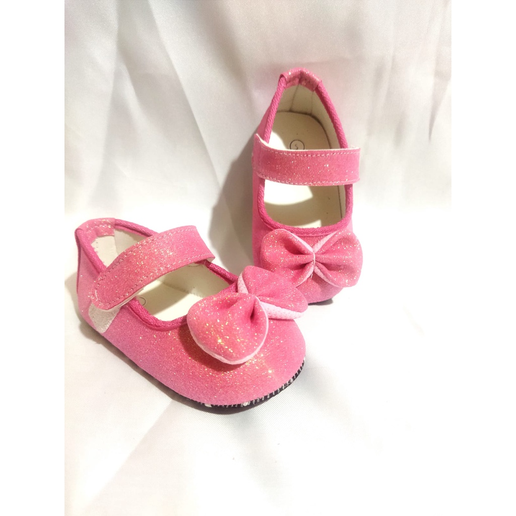 SEPATU FLAT BAYI BABY SHOES GLITTER 0-12 BULAN