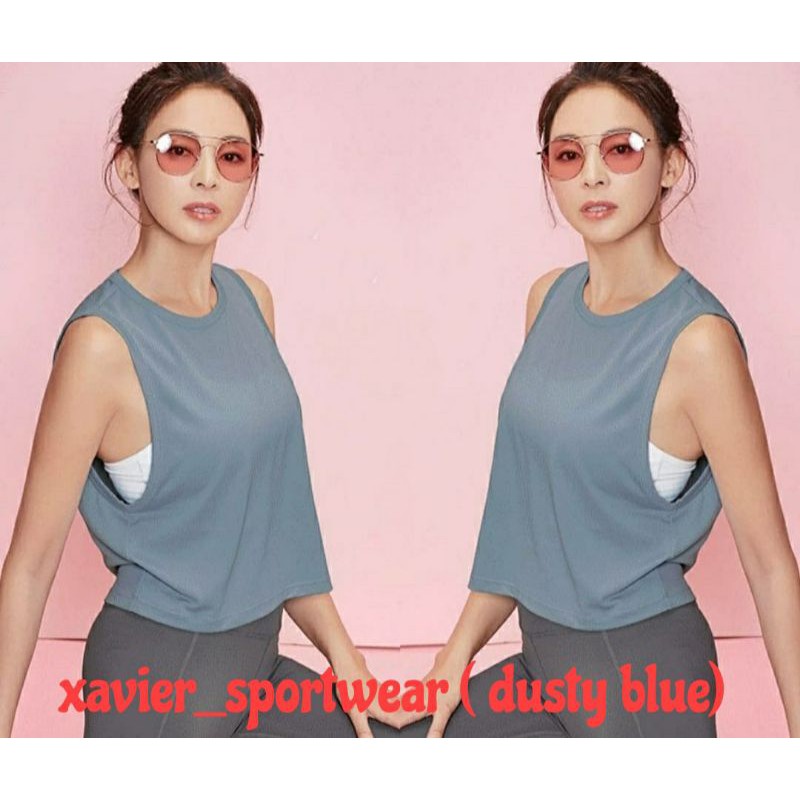 STL Crop Tank ( Dusty blue )
