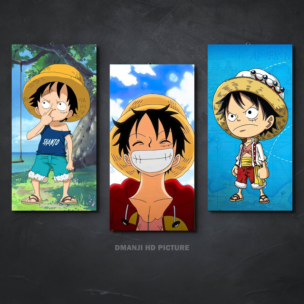 POSTER KAYU ANIME ONE PIECE / HIASAN DINDING ONE PIECE / PAJANGAN DINDING WALLDECOR ANIME MINIMALIS