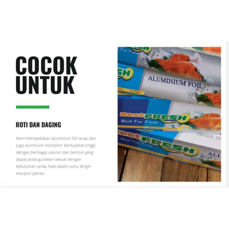 Aluminium foil roll merk BEST FRESH, lebar 30 cm panjang 7,6 meter
