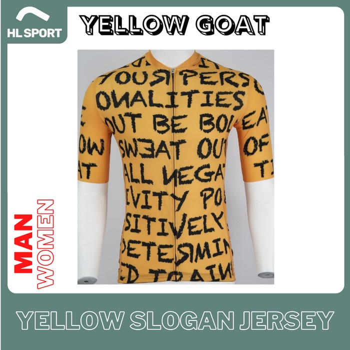 Yellow Goat Cycling Jersey Sepeda Yellow Slogan MAN WOMEN