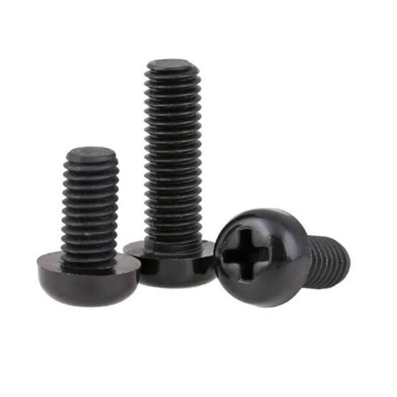 cross screw nylon black m3x6 M3 6mm height baut plastik for spacer