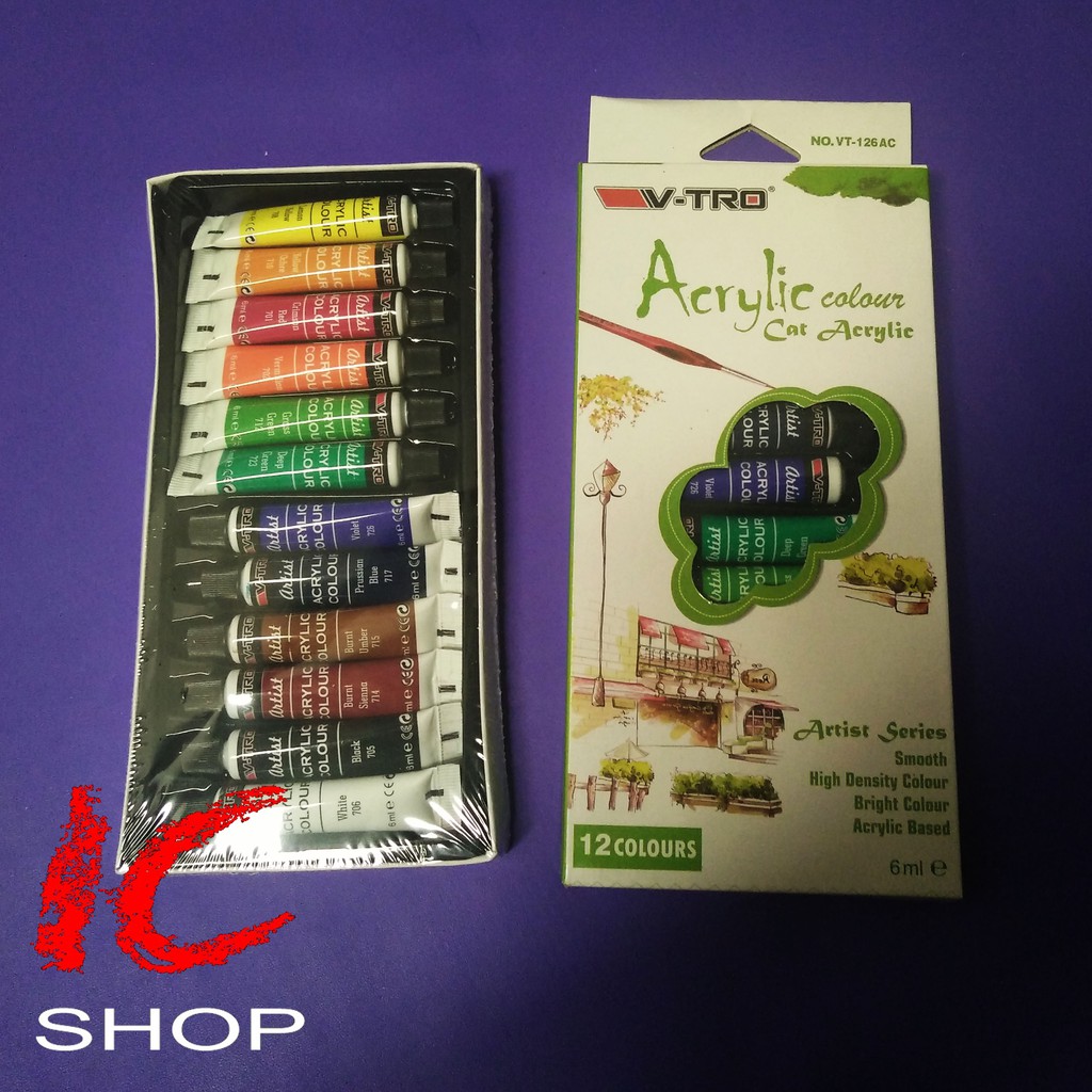 

cat acrylic 12 warna V-TRO