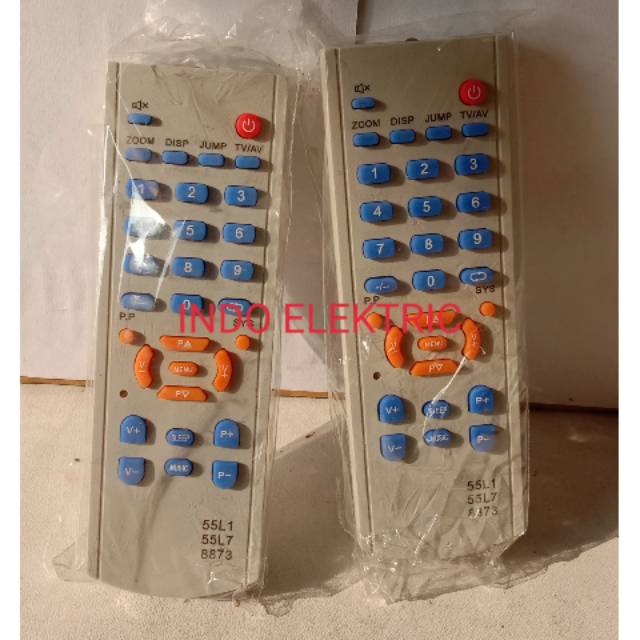 Remote remot tv China HJ-55L1/55L7/8873 Putih