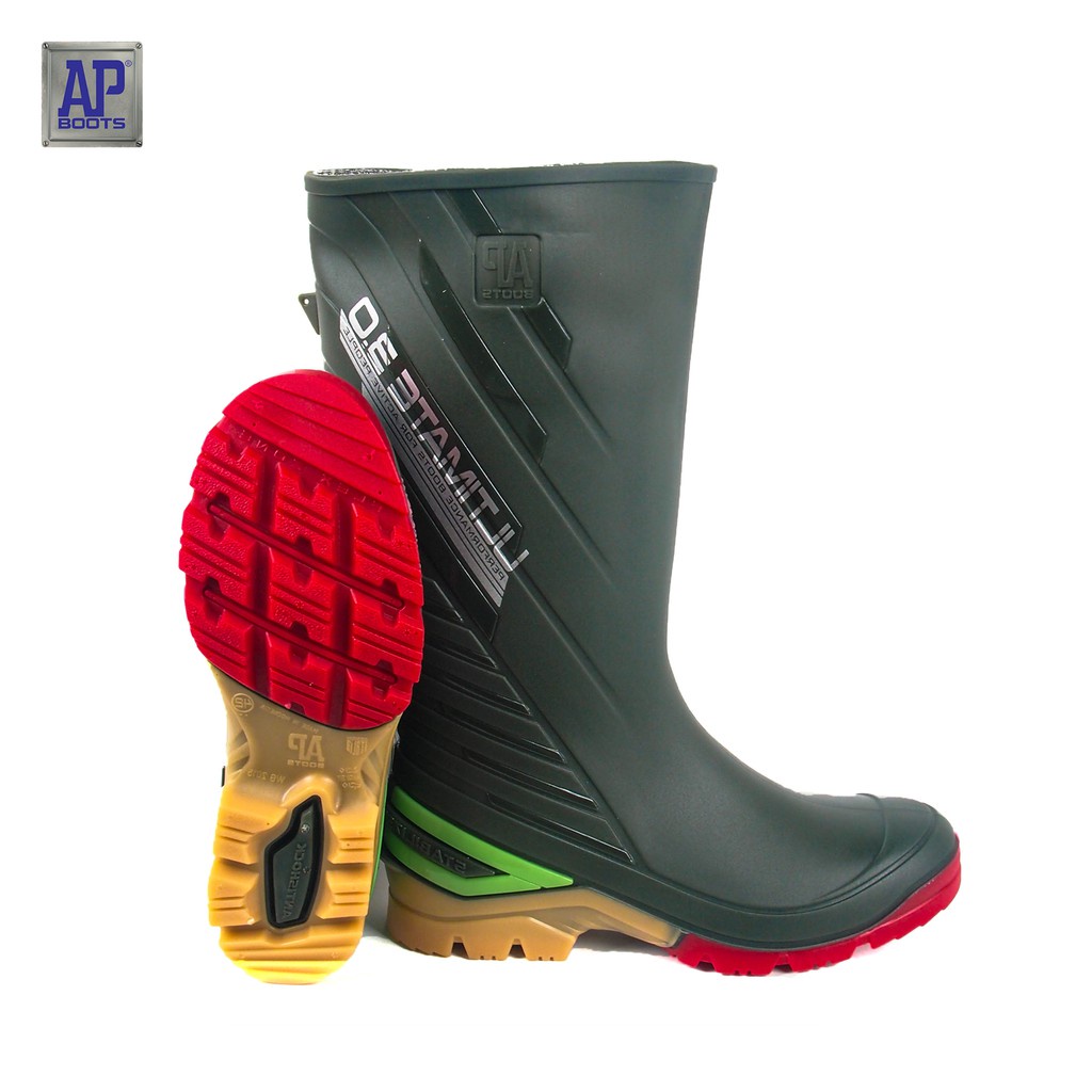 Ap Boots Ultimate 2015 3.0 Sepatu Safety Boot Panjang Anti Air Hijau Abu Hitam Orange
