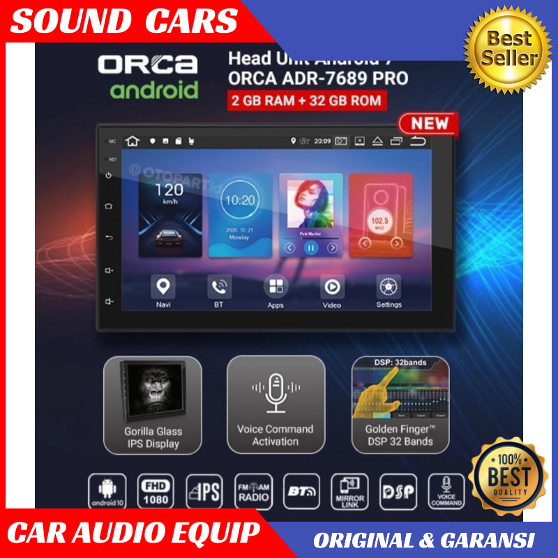 Head Unit Android ORCA ADR 9988 PRO Android PRO 7" inchi Best Quality Garansi Original