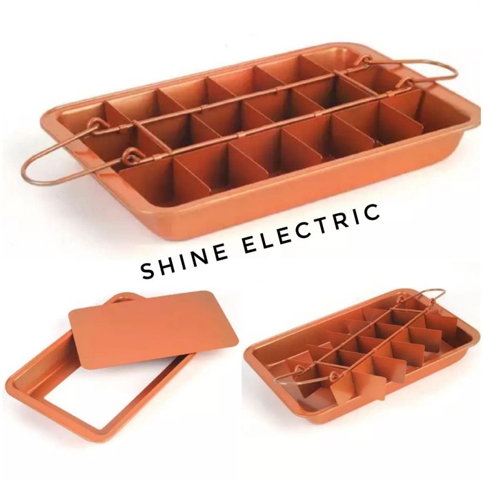 Loyang kue Brownies Kotak sekat bongkar pasang anti lengket