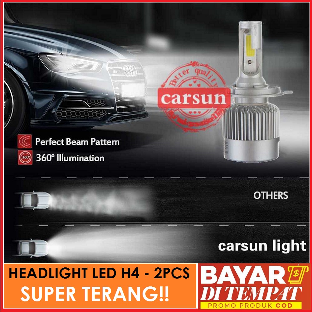 Lampu LED Mobil H4 COB 2 PCS - C6 Lampu LED Mobil Depan Headlamp 2&3