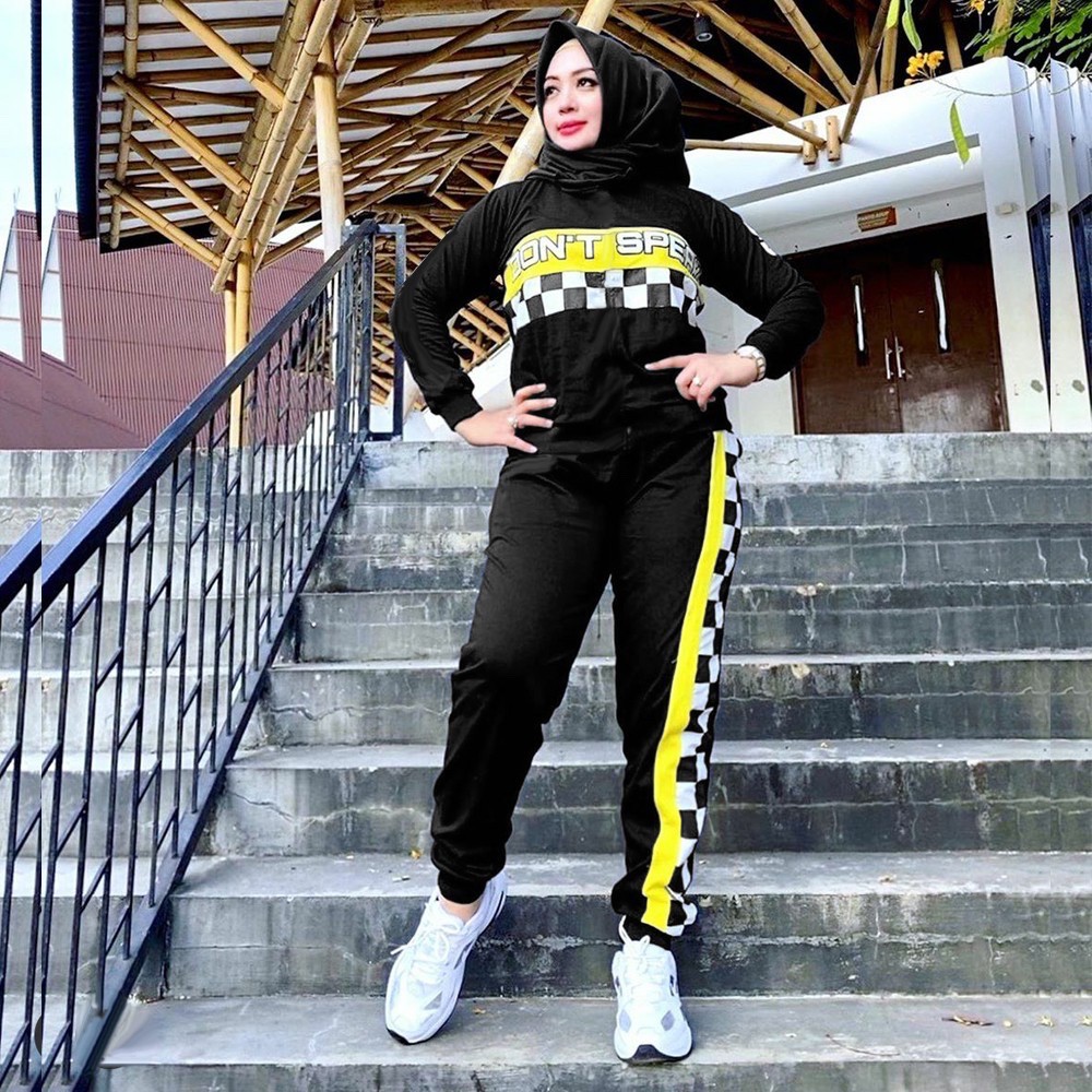 Baju Setelan Wanita Kekinian - One set Wanita - Setelan Tunik - Set Filanto - Lexoir-St Marlon Hitam